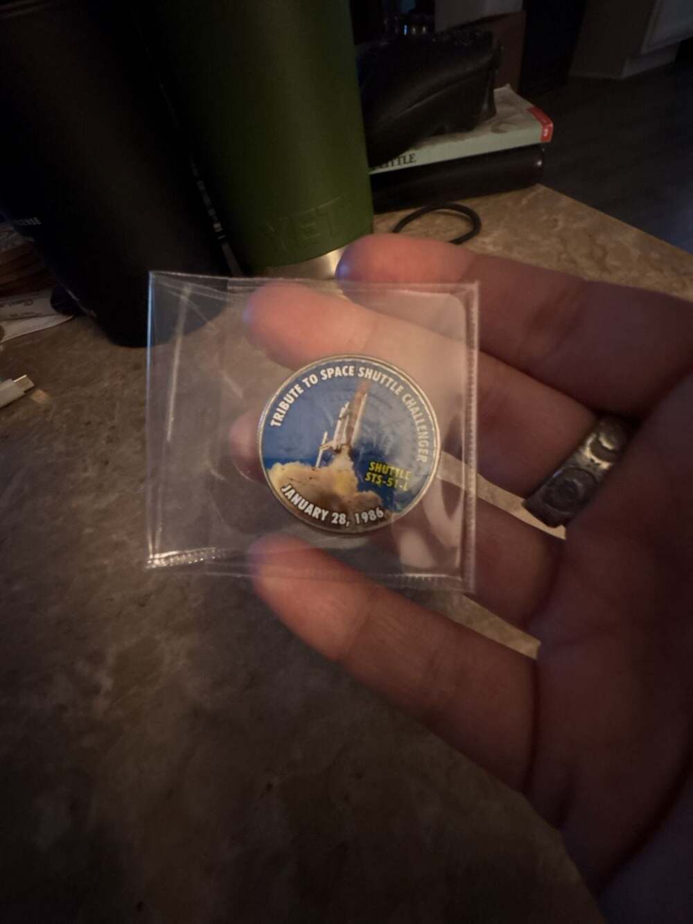 Kennedy Half Dollar Colorized Space Shuttle Challenger STS-51-L Coin